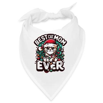 Best Cat Mom Katze Katzenmama Beste Katzenmama - Bandana - Weiß - Vorne