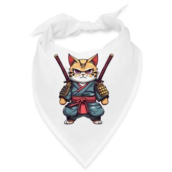 Samurai-Katze #21 - Bandana - Weiß - Vorne