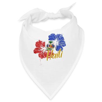 Haiti Haitian Flagge Ayiti Haitianer I Geschenk - Bandana - Weiß - Vorne