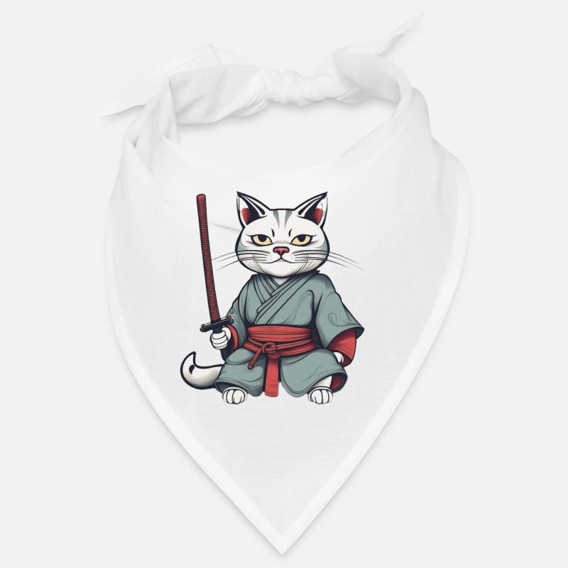 Grimmige Samurai Katze Bandana