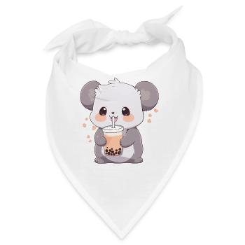 Kawaii Koala trinkt Boba Bubble Tea Chibi - Bandana - Weiß - Vorne
