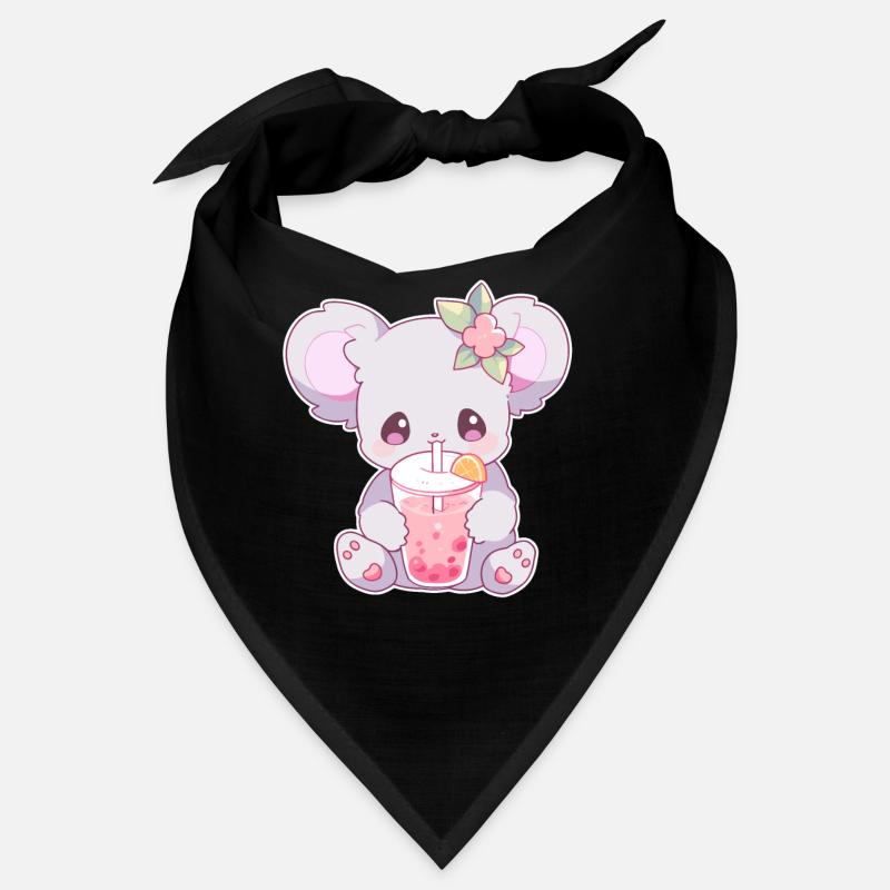 Kawaii Koala Drinks Boba Bubble Tea Chibi Bandana