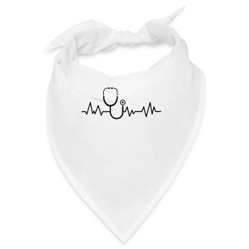 Mein Herz schlägt für das Stethoskop - Bandana - Weiß - Vorne