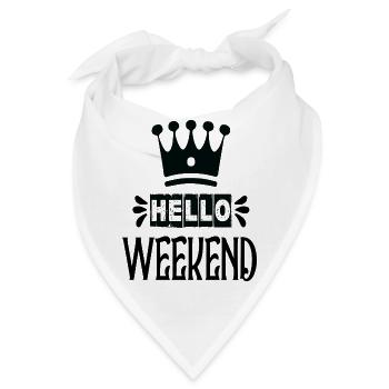 Hello Weekend - Bandana - Weiß - Vorne