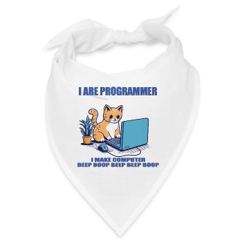 Ich bin Programmierer, Arbeitskatze - Bandana - Weiß - Vorne