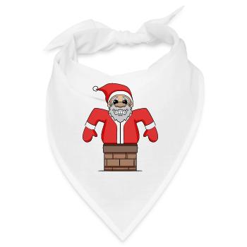 Weihnachtsmann steckt fest - Bandana - Weiß - Vorne