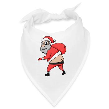 Weihnachtsmann Hintern Lustig - Bandana - Weiß - Vorne