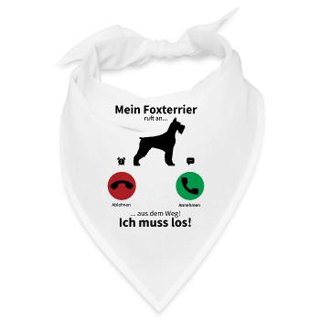 Mein Foxterrier ruft an - Bandana - Weiß - Vorne