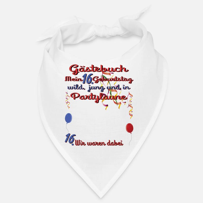 16. Geburtstag Mädchen & Junge Gästebuch Bandana