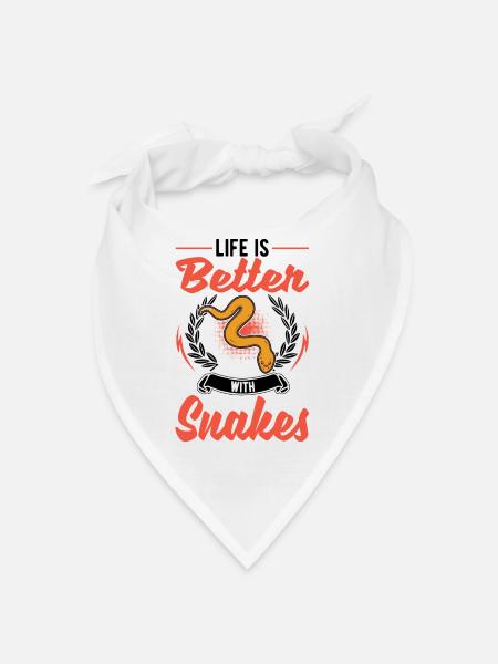 Life is better with snakes - Bandana - white - Front