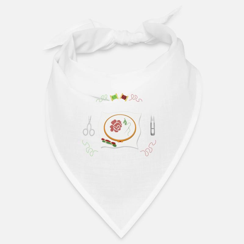 Cross-sewing, my hobby involves stitching - Bandana - white