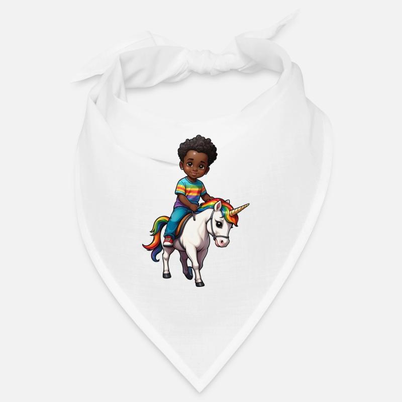Idée cadeau garçon licorne - Bandana - blanc