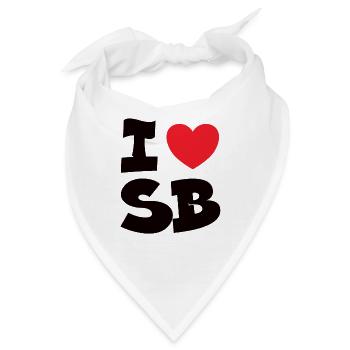 I Love SB Saarbrücken Saarland Saarländisch Saar - Bandana - Weiß - Vorne