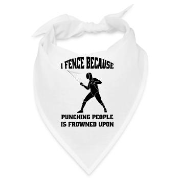 Fechten Fechter Fechtsport Fechttraining Geschenk - Bandana - Weiß - Vorne