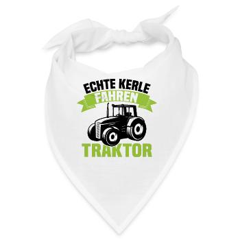 Echte Kerle fahren Traktor - Bandana - Weiß - Vorne
