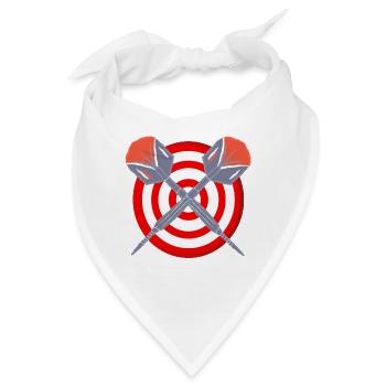 Dart Bullseye Kreuzmotiv - Bandana - Weiß - Vorne
