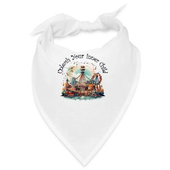 Freizeitpark Jahrmarkt Rummelplatz Dorffest - Bandana - Weiß - Vorne