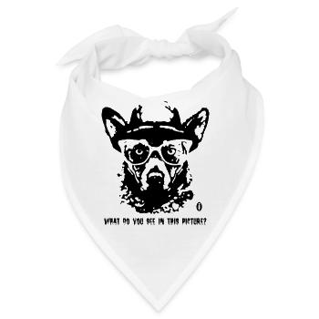 Rorschach-Analyse und ein lustiger Hütehund - Bandana - Weiß - Vorne