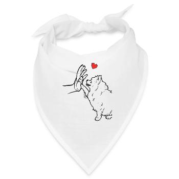 Pomeranian Niedlicher Pomeranian Liebe - Bandana - Weiß - Vorne