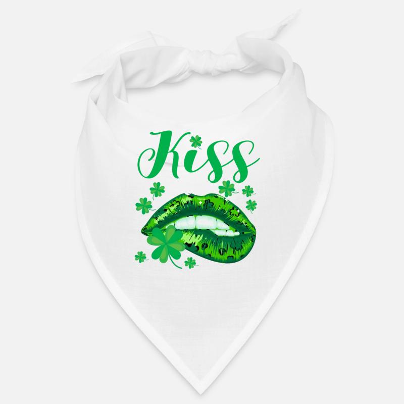 Kiss Me Leopard Lips Irish Leaf Saint Patrick's Bandana