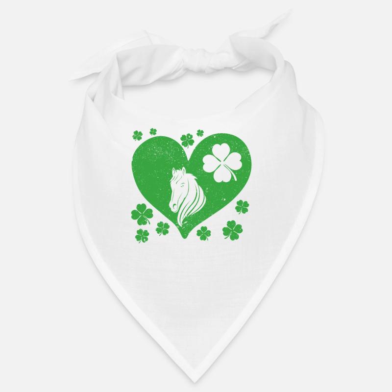 Pferdeliebhaber Herz irisches Kleeblatt Bandana