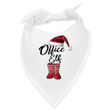 Office Elf – Lustiges Weihnachtsdesign - Bandana - Weiß - Vorne