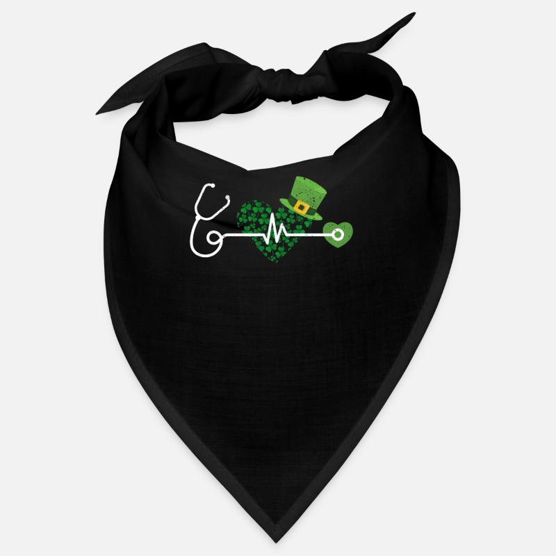 Infirmière St Patrick’s Day Stéthoscope Coeur Bandana