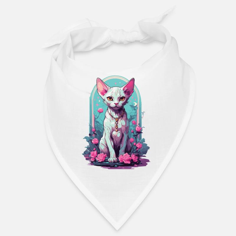 Okkulte Sphynx Katze in Pastell Goth Style Bandana