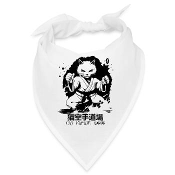 Japanische Katze im Karate Dojo - Bandana - Weiß - Vorne