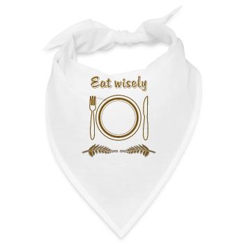 TELLER BESTECK Eat wisely - Bandana - Weiß - Vorne