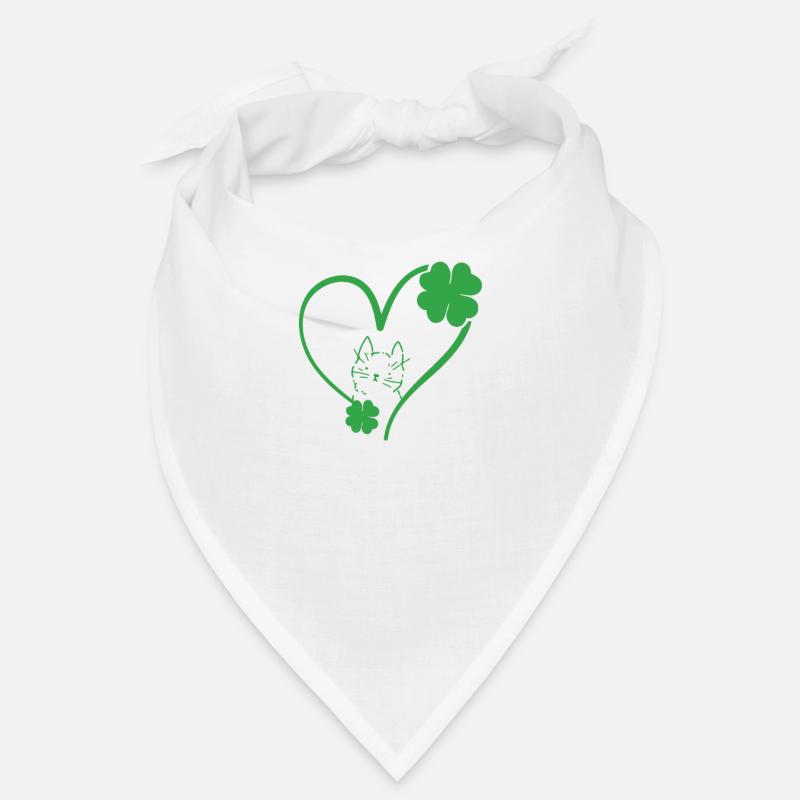 Cat Silhouette Shamrock St Patrick's Day Bandana