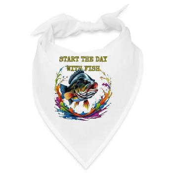 Beginnen Sie den Angeltag - Bandana - Weiß - Vorne