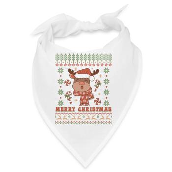 Hässlicher Weihnachtspullover - Bandana - Weiß - Vorne