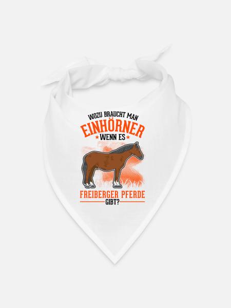 Freiberger Pferd Einhorn - Bandana - Weiß - Vorne