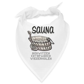SAUNA SCHWITZEN ENTSPANNEN WIEDERHOLEN - Bandana - Weiß - Vorne