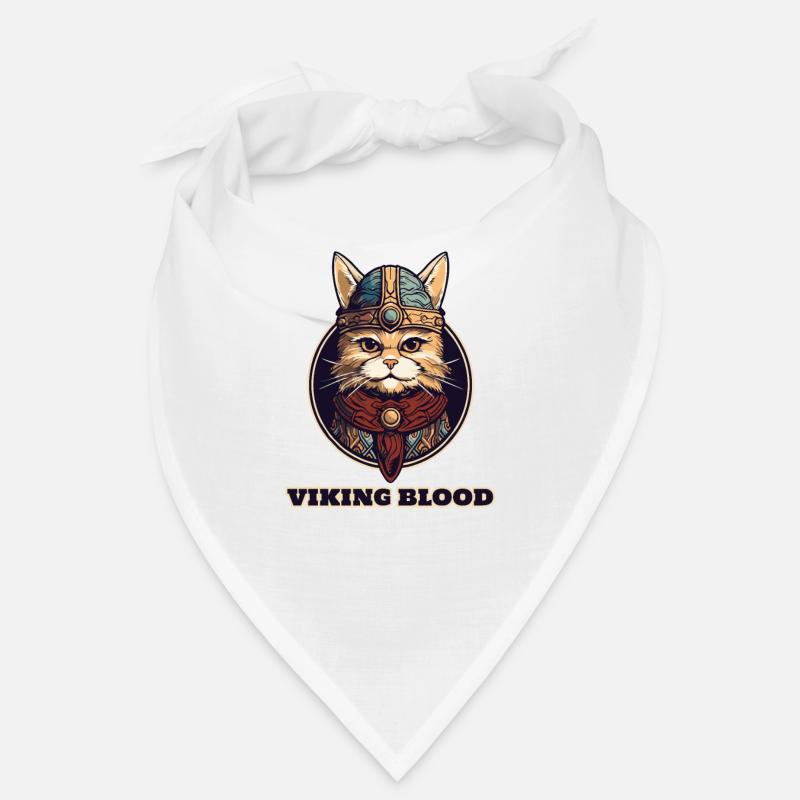 Wikingerkatze mit Wikingerhelm und Wikingerblut Bandana