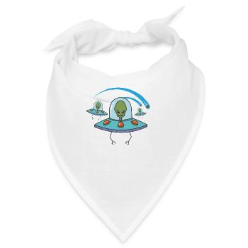 Sternschnuppe mit Aliens Himmel - Bandana - Weiß - Vorne