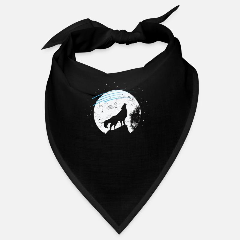Étoiles filantes devant le clair de lune et le loup Bandana
