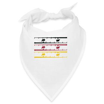 angelrute mit deutschlandflagge - Bandana - Weiß - Vorne