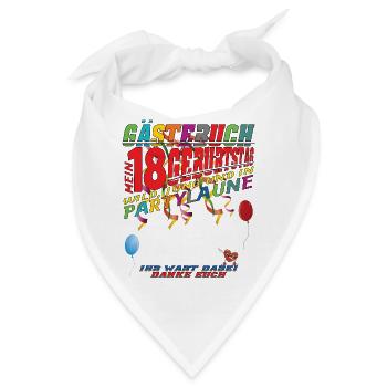 18. Geburtstag Mädchen & Junge Gästebuch - Bandana - Weiß - Vorne