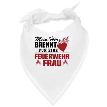 Mein Herz brennt für eine Feuerwehrfrau - Bandana - Weiß - Vorne