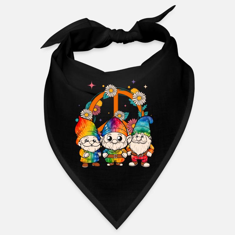 Drei Hippie -Gnomes Groovy Binde Dye Gnomies Bandana