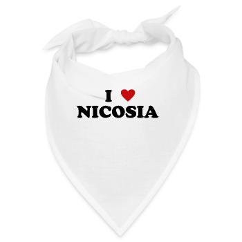 Herz Cyprus Stadt - Ich Liebe Nicosia - Bandana - Weiß - Vorne