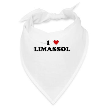 Herz Cyprus Stadt - Ich Liebe Limassol - Bandana - Weiß - Vorne