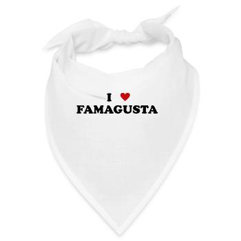 Herz Cyprus Stadt - Ich Liebe Famagusta - Bandana - Weiß - Vorne