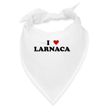 Herz Cyprus Stadt - Ich Liebe Larnaca - Bandana - Weiß - Vorne