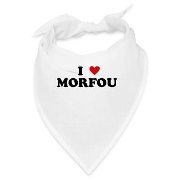 Herz Cyprus Stadt - Ich Liebe Morfou - Bandana - Weiß - Vorne
