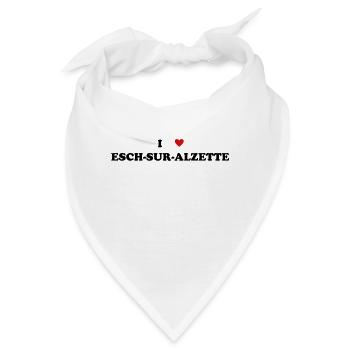Herz Luxembourg Stadt - Ich Liebe Esch-sur-Alzette - Bandana - Weiß - Vorne