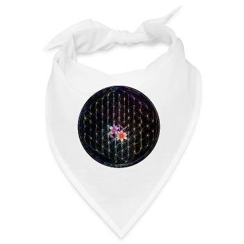 Regenbogen Lebensblume Design - Bandana - Weiß - Vorne