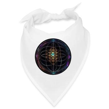 Metatron Scheiben Mandala Glow - Bandana - Weiß - Vorne